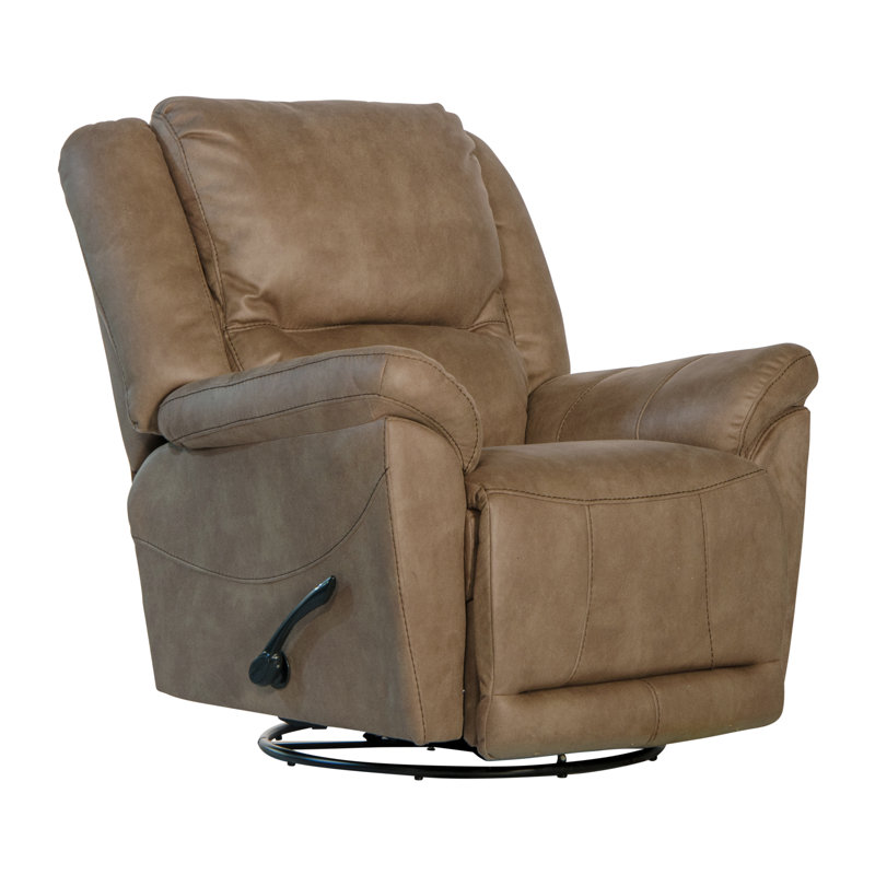 Fauteuil inclinable oscillant et pivotant Cole, Polyester brun clair
