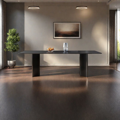 Table de salle à manger moderne en marbre noir