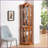 Corner Curio Cabinet | Lighted Tempered Glass | Oak Finish | Included Bulb-1879699950