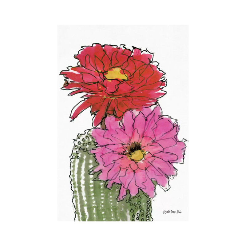 Cactus Flower I 1 Piece Wrapped Canvas Wall Art, 101.6 cm H x 66.04 cm W x 3.175 cm D