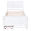 Lit plateforme simple blanc avec lit gigogne et tiroirs - Structure en pin robuste-506283736