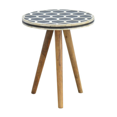 Bone Inlay Tripod Stool