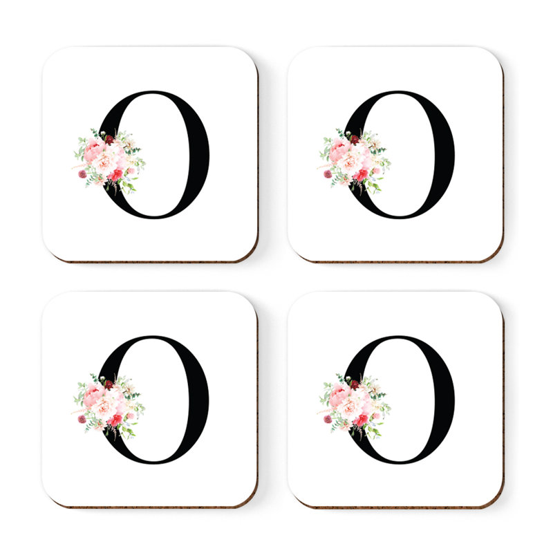 Sous-verre à motif floral rosé, O