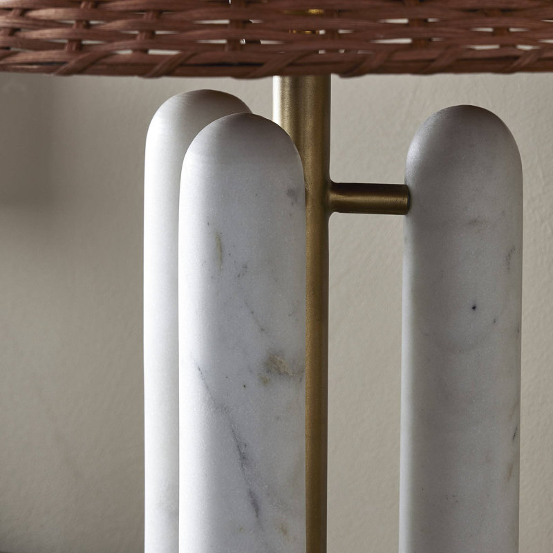 Medici Table Lamp, Brown, Rattan, White