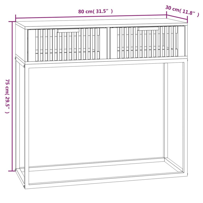 Lisha 80cm Console Table, White