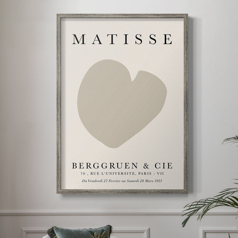 Matisse CCXIX, reproduction encadrée - bois massif, H 11 po x l 9 po, Argent rétro