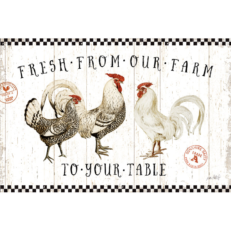Free Range Fresh I by Katie Pertiet - Advertisement Pint, 20cm H x 30cm W, Black Floater Framed