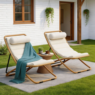2-Pieces Outdoor Folding Chair (Set of 2)