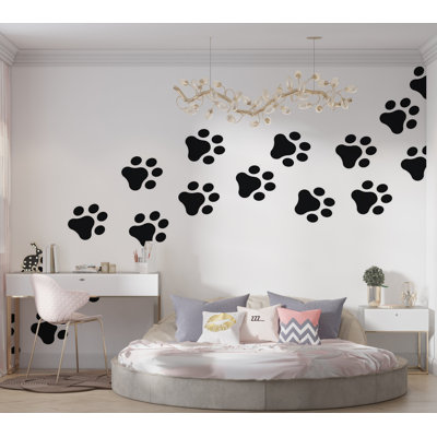 Murale pelez et collez de qualité supérieure - Motif d'empreintes de pattes