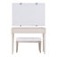 Bureau de coiffeuse avec miroir, ensemble de table de maquillage pour adultes avec tabouret, bureau à domicile, 2 grands tiroirs