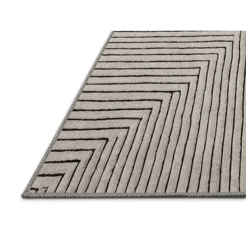 Machine Washable Gray Area Rug, Rectangle 2' x 3'