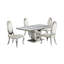 Ensemble de salle à manger en marbre blanc Sipes avec chaises en similicuir blanc Sipes-1025484907-1025484906