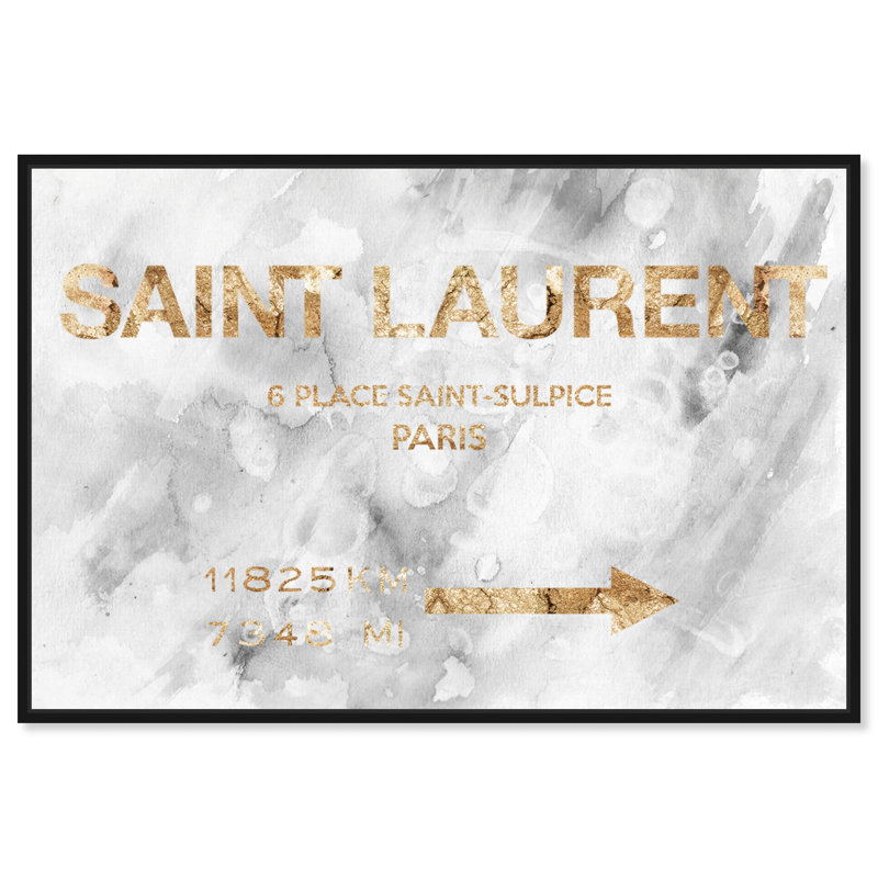 "Fashion and Glam" Saint Sulpice, panneau de signalisation en marbre - impression sur toile tendue, H 36 po x l 54 po