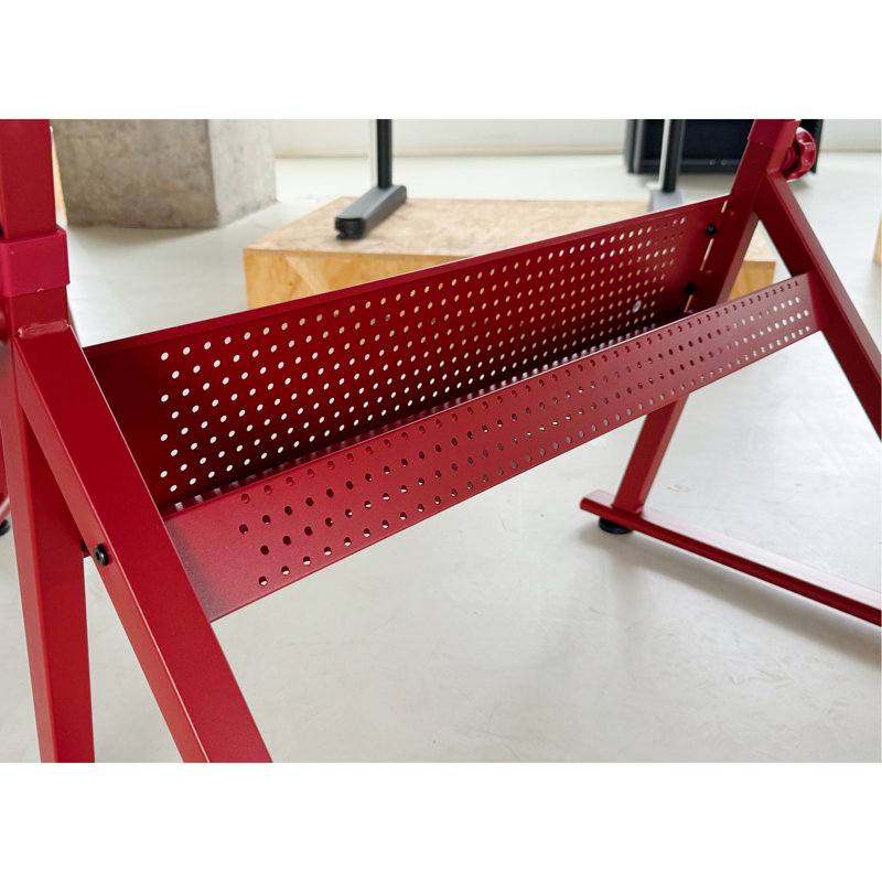 red adjustable tempered glass drafting printing drafting table with chair