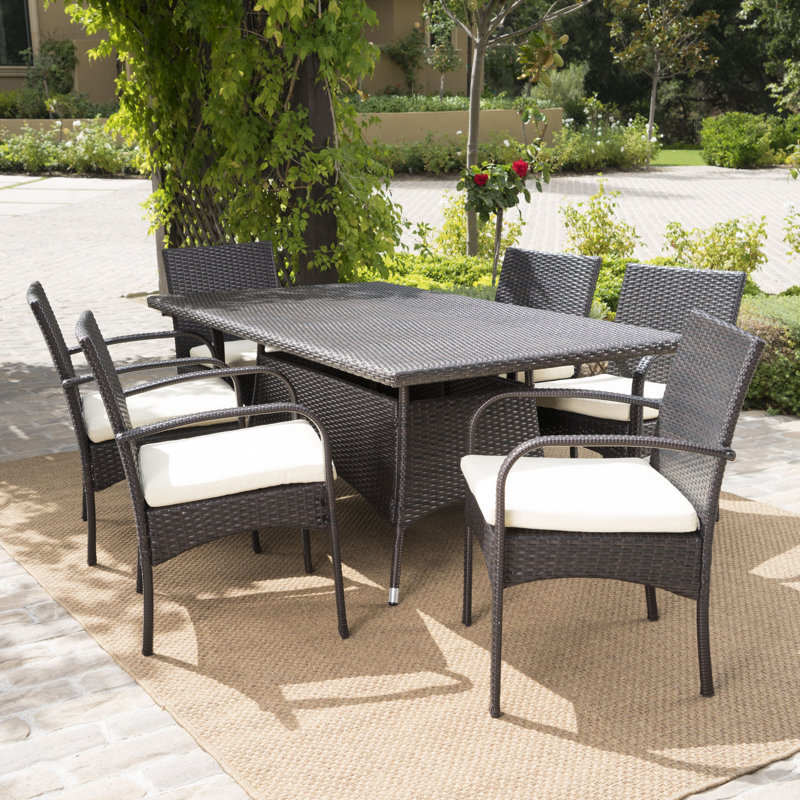 Ensemble repas 7 pièces avec coussin Emmeline