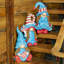 Gnome de jardin en magnésium avec robe bleue moelleuse "The Americanas"
