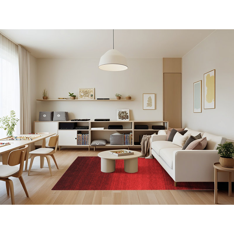 Deyona Wool Abstract Indoor Rug, Rectangle 7' x 9'