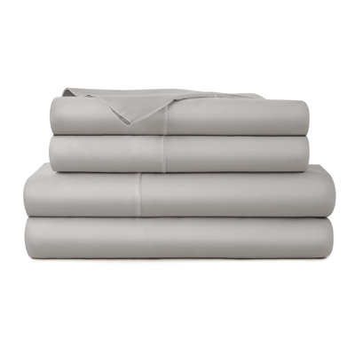 Whisper Organics, 100% Organic Cotton Sheets - 300 Thread Count Bed Sheets Set - Premium Quality Sheets - Deep Pocket Sheet Set - GOTS Certified, Ivory Stripe (Cal King Size)