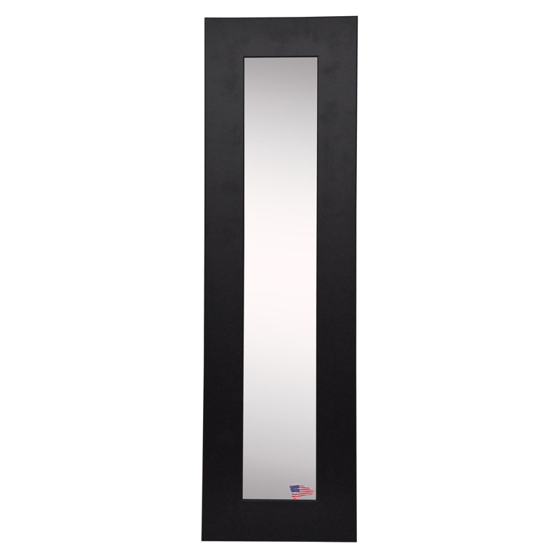 Scioli Flat Wall Mirror, 25.5" H x 9.5" W, Black