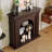 Nut-Brown Solid Wood Freestanding Fireplace