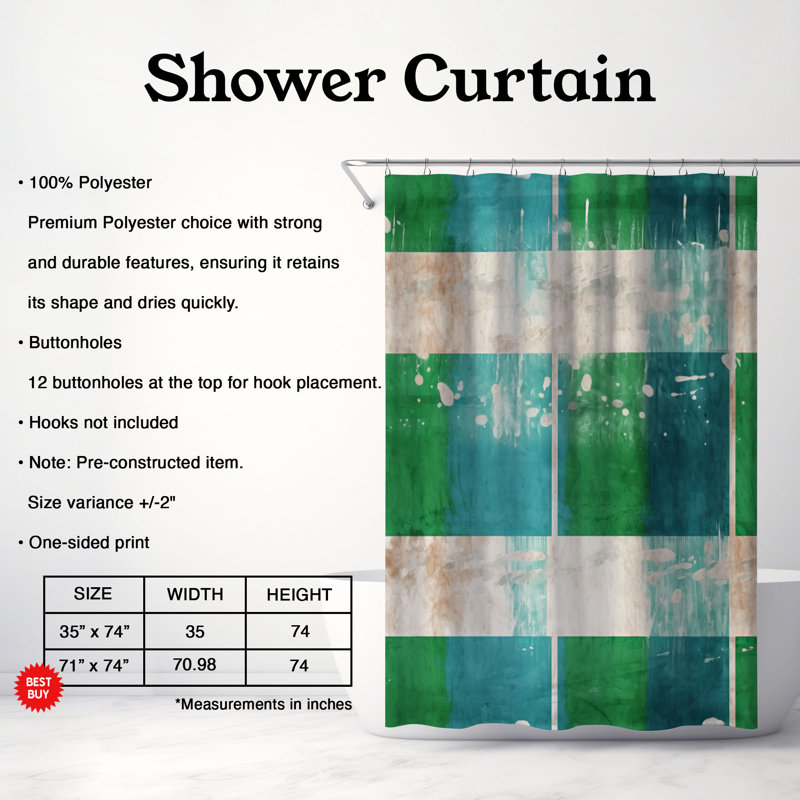 Rideaux de douche Irish Hues - Premium, L 71 po x L 74 po