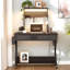 Table de bureau à roulettes 39,4 "pour bureau d'ordinateur de style industriel avec multiprise et lumières DEL-638721101