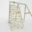 Mercia Wooden Round Pole Single Swing With Climbing Wall