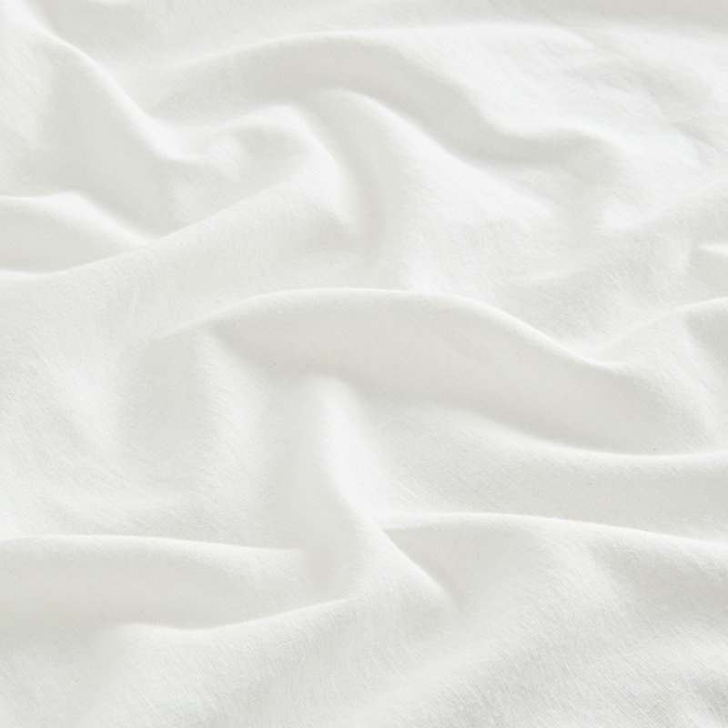 Linen Cotton Flat Sheet, King, White