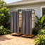 Cabine de douche d'intimité avec cadre en métal pour station de lavage de piscine, jardin et aire de rinçage à la plage