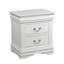 Table de chevet traditionnelle en bois blanc avec 2 tiroirs pour les meubles de chambre à coucher-327725931