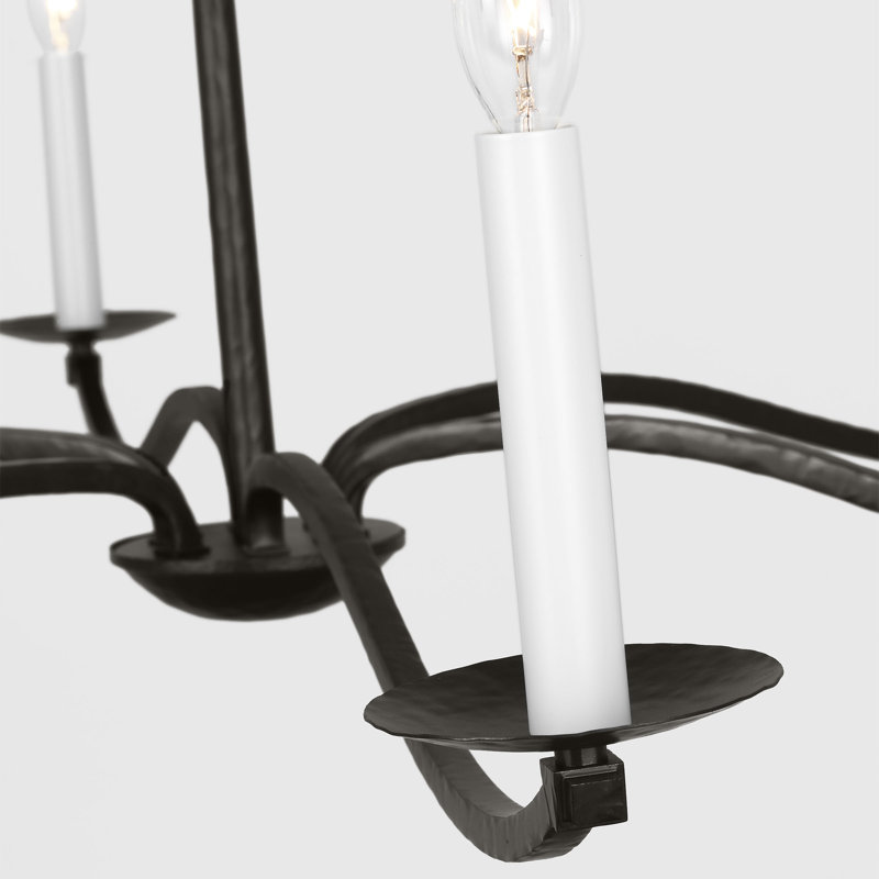 Chapman & Myers Wellen Dining Room Chandelier In Aged Iron Finish, 21.25" H x 48" W x 48" D, 6 Lights