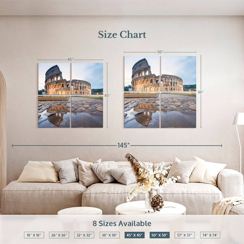 Lilie Sunrise Over Colosseum, 50" H x 50" W