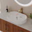 Meuble-lavabo moderne de 36 po avec lavabo vasque en céramique, meuble autoportant d'appoint doré-173443746