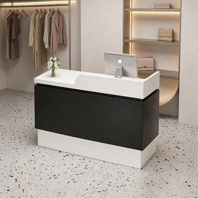 Contemporary Rectangular Manufactured Wood Reception Desk