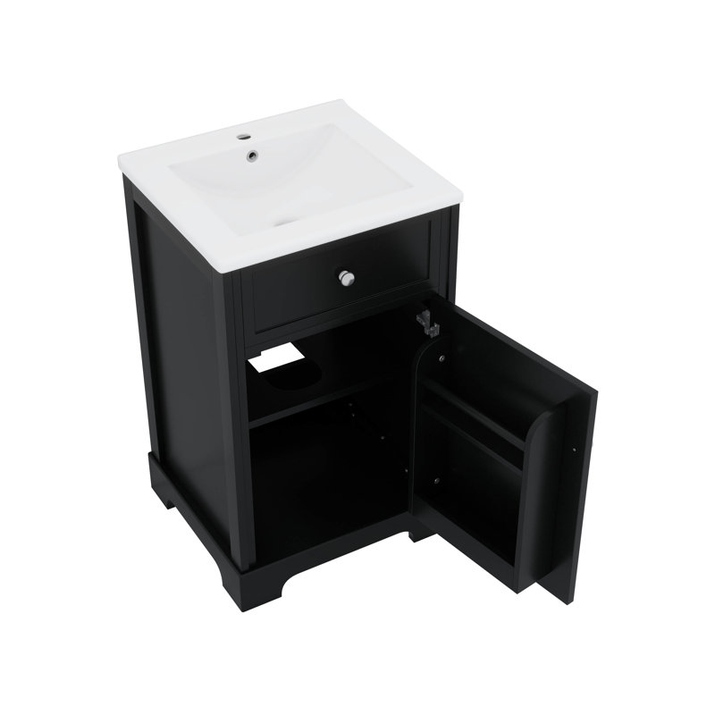 Meuble-lavabo 20 po avec lavabo 20 po, Noir