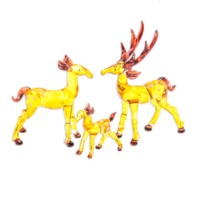 Loon Peak® Handmade Deer Lineage Handblown Glass Figurines (Set Of 3)