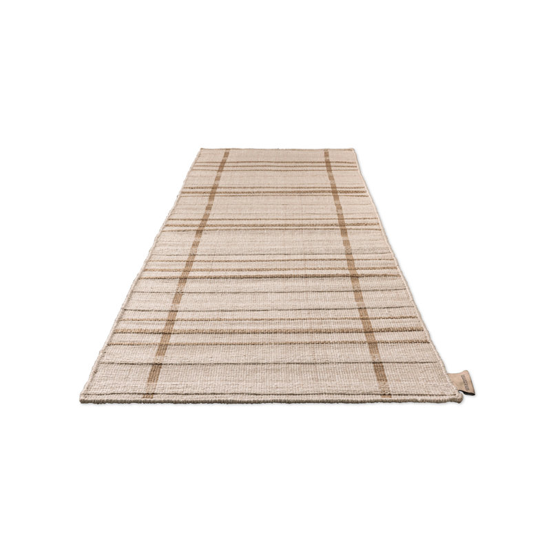 Line Flatweave Striped Area Rug in Beige, Runner 2'2" x 7'7"