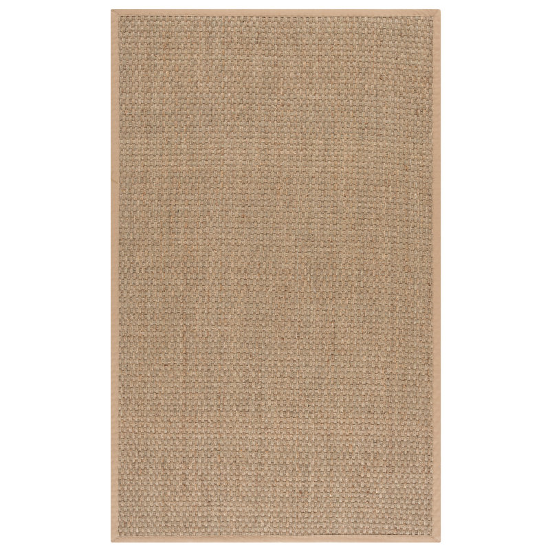 Tapis naturel / beige en lattes de bambou / beige, Rectangle 5 pi x 7 pi