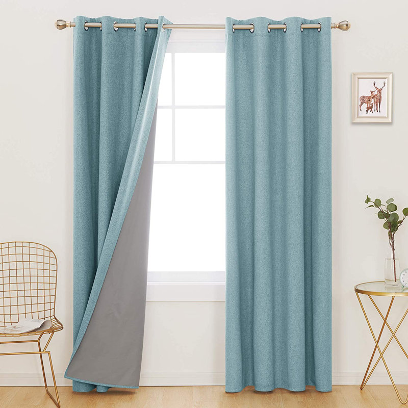 Ipswich Blackout Thermal Grommet Curtain Panels, 52" W x 54" L, Teal