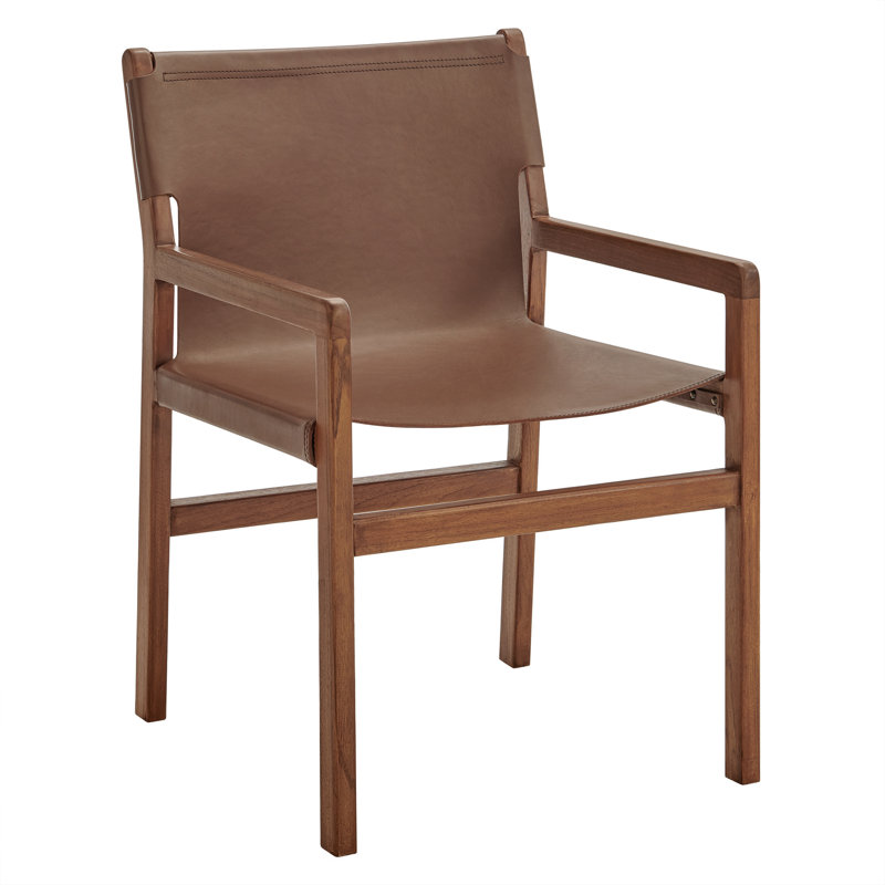 Chaise en cuir Sonora, Brun muscade