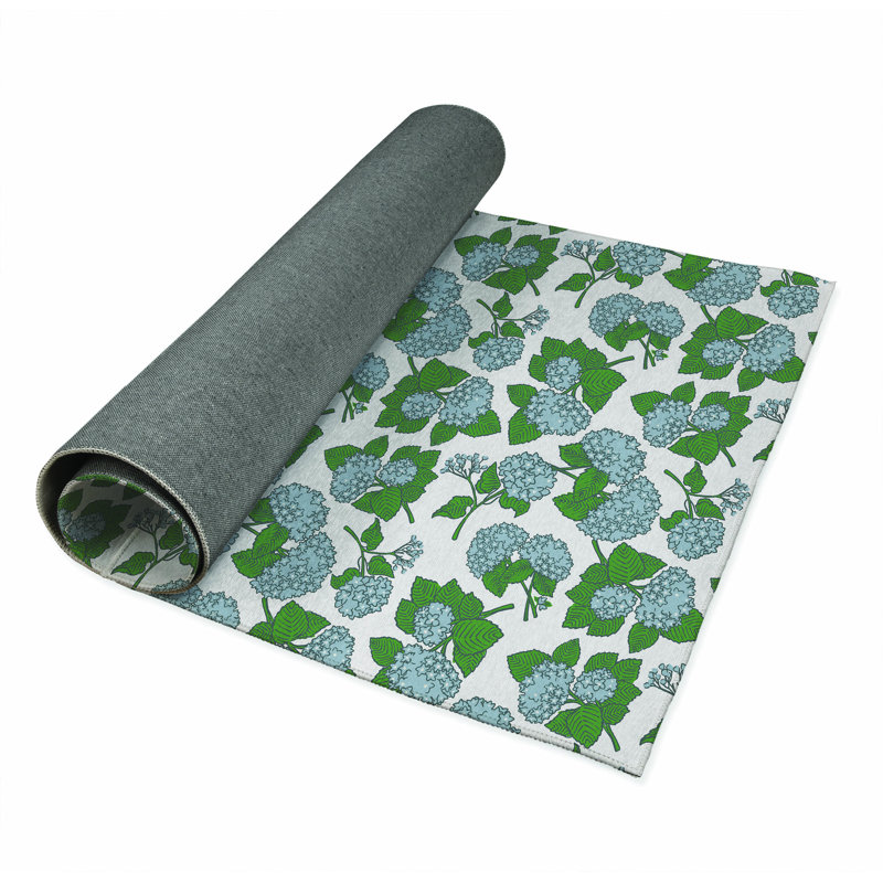Tapis décoratif Hydrangea, Rectangulaire 8 pi x 10 pi