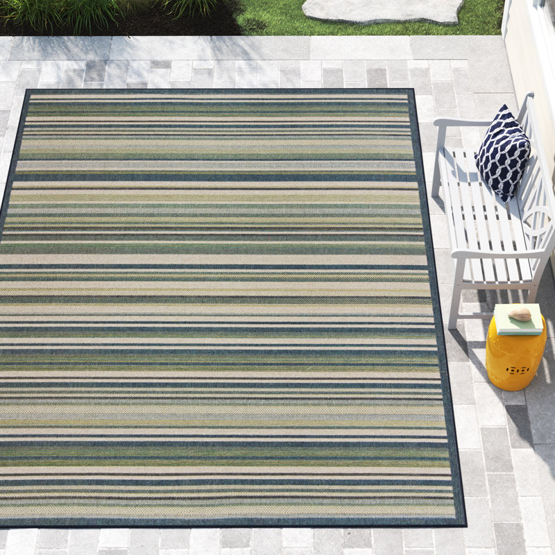 Tavon Striped Indoor / Outdoor Rug, Rectangle 9' x 12'