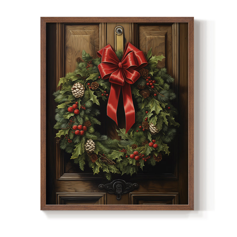 «Christmas Holiday Art DCL XXI», reproduction encadrée - bois massif, Noyer, H 21 po x l 17 po