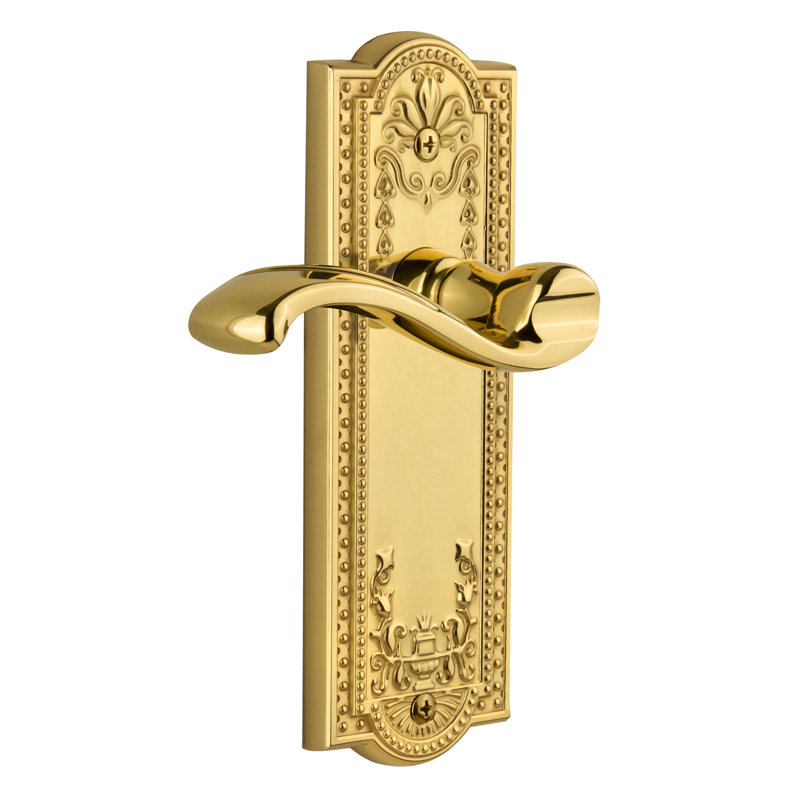 Grandeur Parthenon Plate Double Dummy with Portofino Lever, Polished Brass