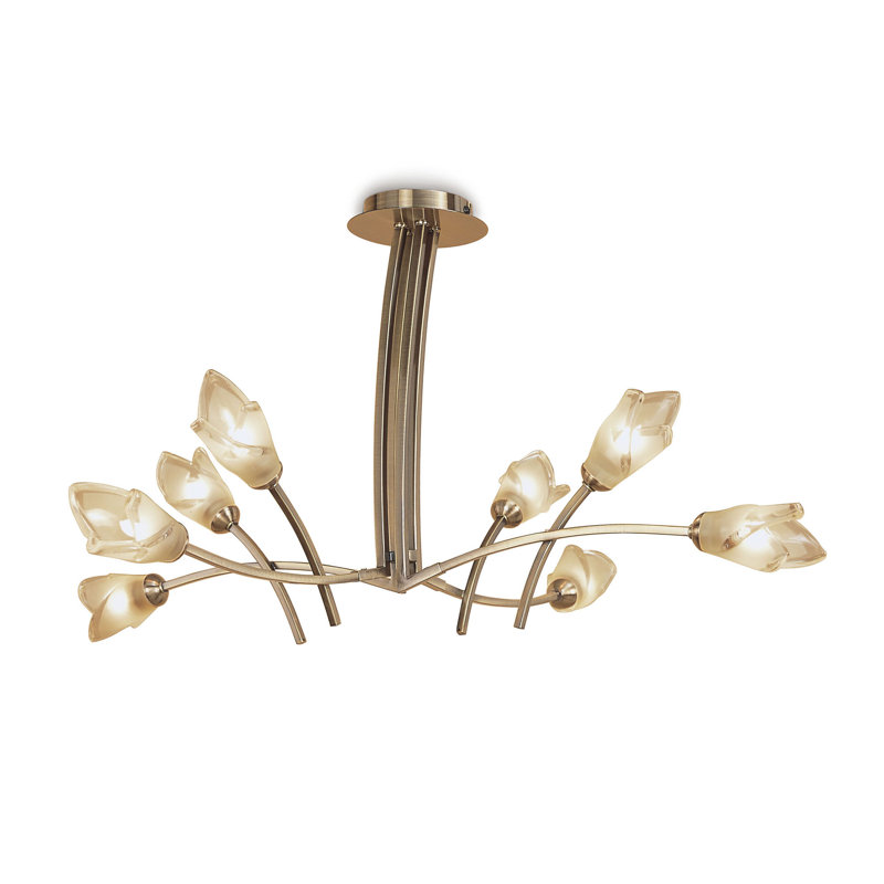 Cottone 8 - Light Geometric Chandelier, Antique Brass