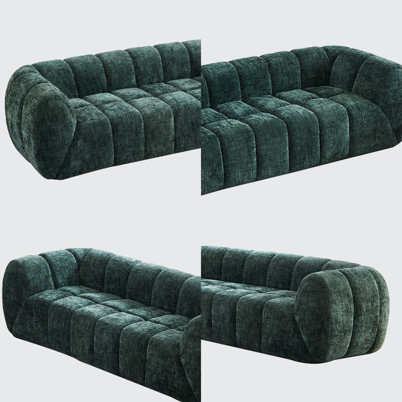 Canapé en nuage matelassé Chenille Pure Foam, Vert