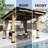 12 Ft. W X 10 Ft. D Outdoor Patio Metal‑Top Gazebo, Galvanized Steel Sloped Roof with Zipper Privacy Curtain, Pre‑Drilled Holes, Built‑in Ceiling Hooks & Side Shelves, All‑Season Wind Rain Snow Resistant