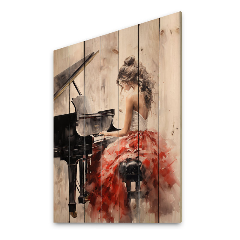 Bursaite - décor de bois musical sur bois de pin naturel, H 32 po x l 24 po