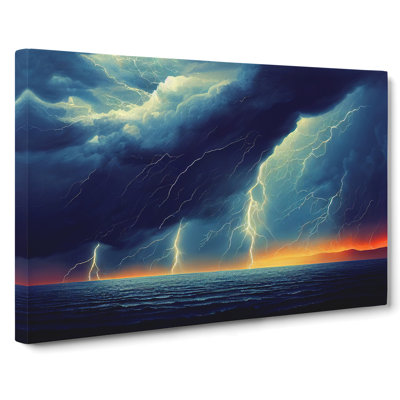 Lush Ocean Thunderstorm - Wrapped Canvas