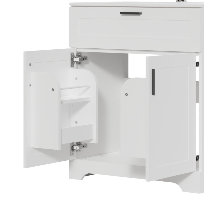 Meuble-lavabo en bois 24 po, blanc 2401, Blanc, 24"